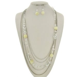 Crystal Multi Strand Necklace & Earring Set